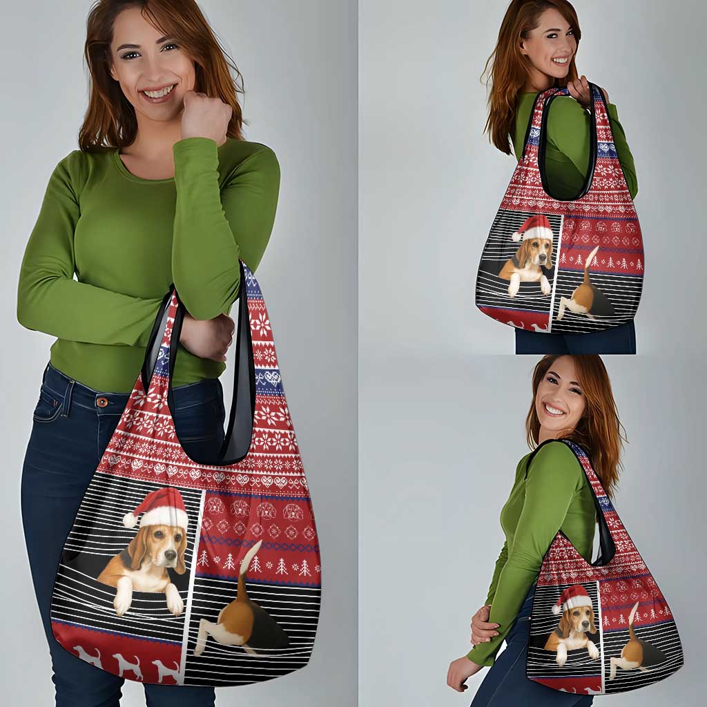 Lovely Beagle Christmas Grocery Bag Xmas Holiday Patterns - Wonder Print Shop