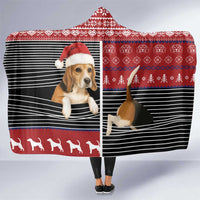 Lovely Beagle Christmas Hooded Blanket Xmas Holiday Patterns - Wonder Print Shop