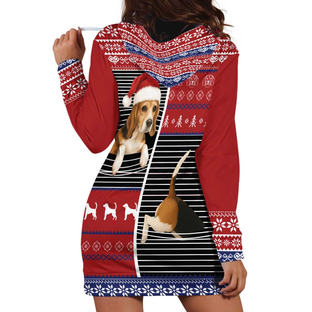 Lovely Beagle Christmas Hoodie Dress Xmas Holiday Patterns - Wonder Print Shop