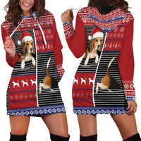 Lovely Beagle Christmas Hoodie Dress Xmas Holiday Patterns - Wonder Print Shop