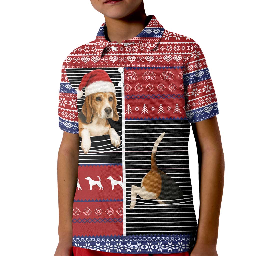 Lovely Beagle Christmas Kid Polo Shirt Xmas Holiday Patterns - Wonder Print Shop