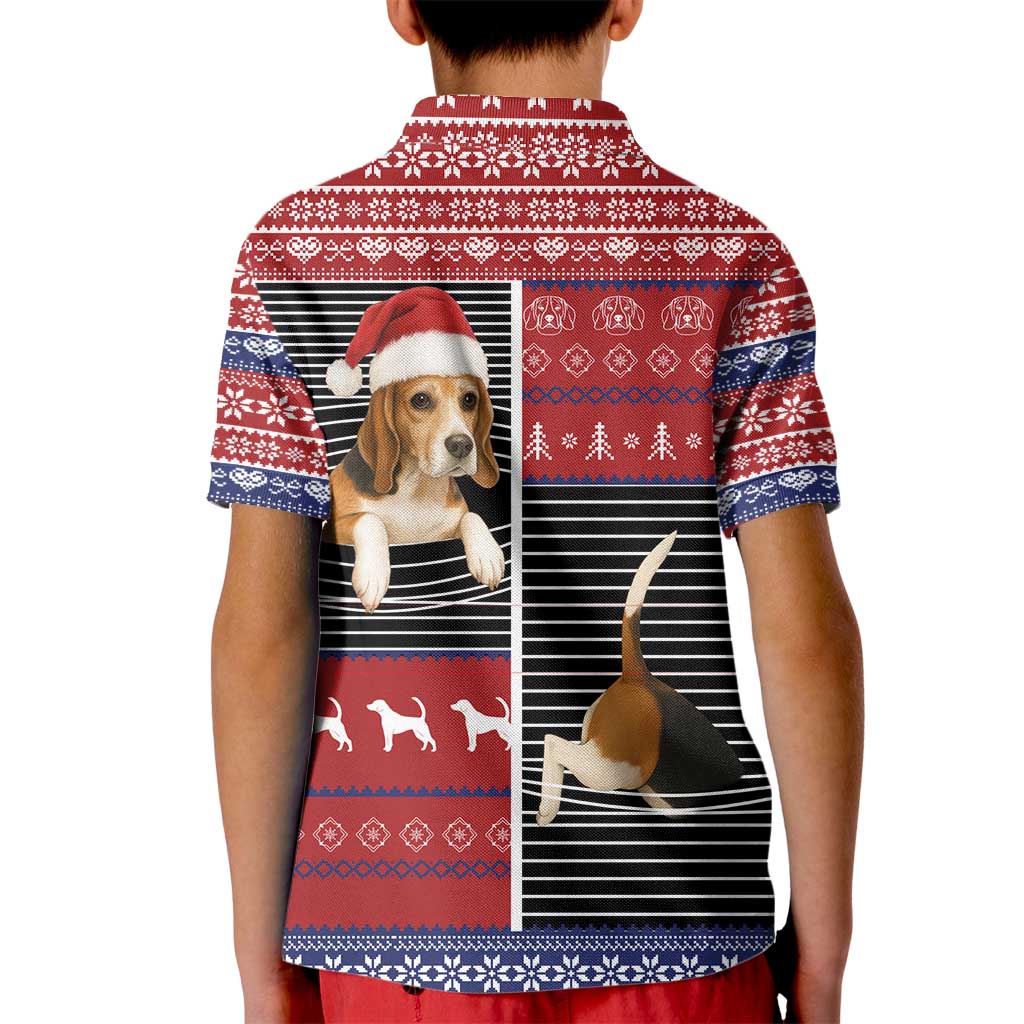 Lovely Beagle Christmas Kid Polo Shirt Xmas Holiday Patterns - Wonder Print Shop