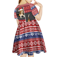 Lovely Beagle Christmas Kid Short Sleeve Dress Xmas Holiday Patterns - Wonder Print Shop