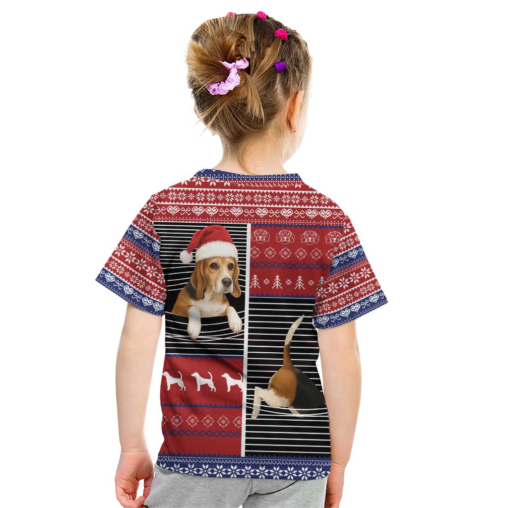 Lovely Beagle Christmas Kid T Shirt Xmas Holiday Patterns - Wonder Print Shop