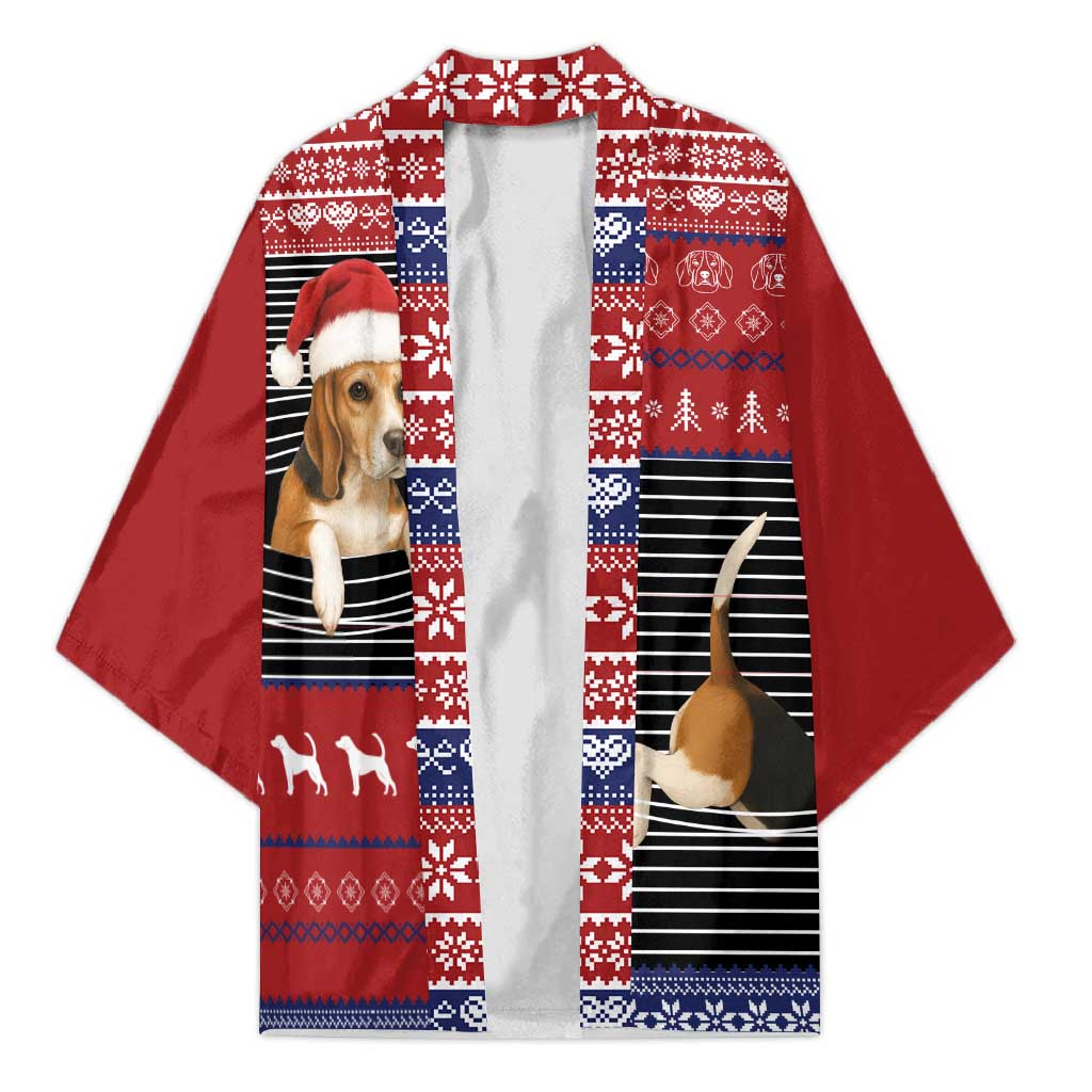 Lovely Beagle Christmas Kimono Xmas Holiday Patterns - Wonder Print Shop