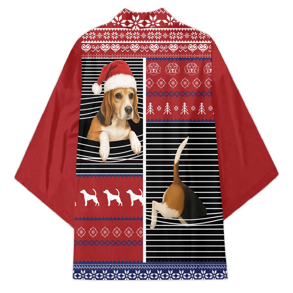 Lovely Beagle Christmas Kimono Xmas Holiday Patterns - Wonder Print Shop