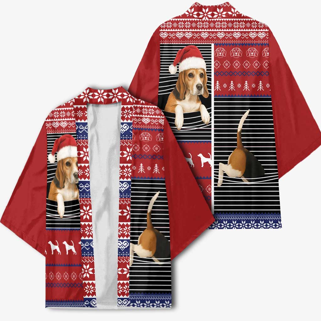 Lovely Beagle Christmas Kimono Xmas Holiday Patterns - Wonder Print Shop