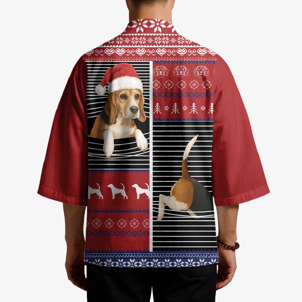 Lovely Beagle Christmas Kimono Xmas Holiday Patterns - Wonder Print Shop
