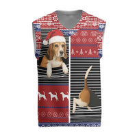 Lovely Beagle Christmas Knitted V-Neck Vest Xmas Holiday Patterns - Wonder Print Shop