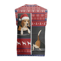 Lovely Beagle Christmas Knitted V-Neck Vest Xmas Holiday Patterns - Wonder Print Shop