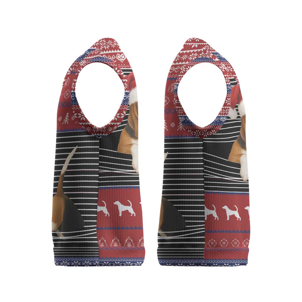 Lovely Beagle Christmas Knitted V-Neck Vest Xmas Holiday Patterns - Wonder Print Shop
