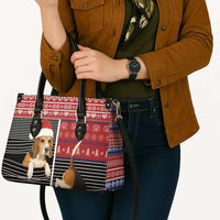 Lovely Beagle Christmas Leather Bag Xmas Holiday Patterns - Wonder Print Shop
