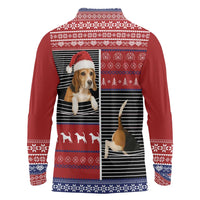 Lovely Beagle Christmas Long Sleeve Polo Shirt Xmas Holiday Patterns - Wonder Print Shop