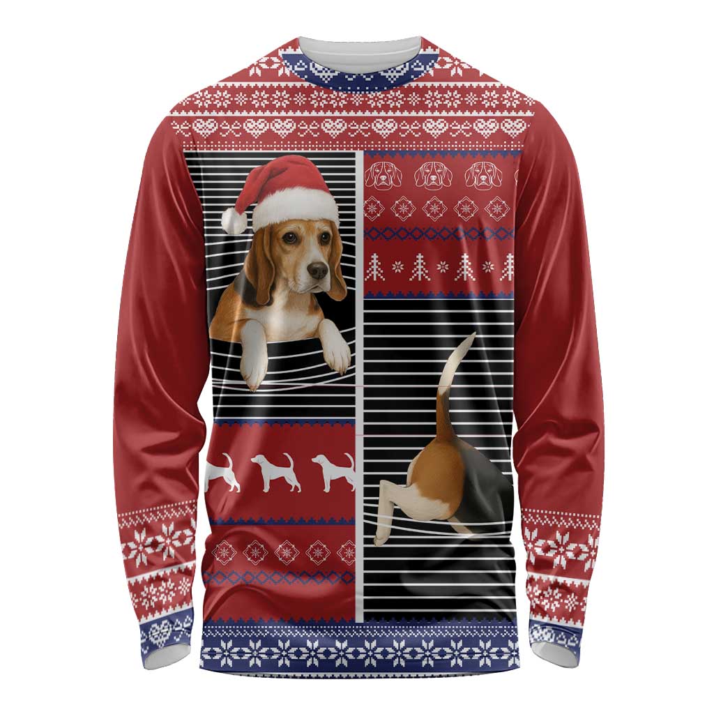 Lovely Beagle Christmas Long Sleeve Shirt Xmas Holiday Patterns - Wonder Print Shop
