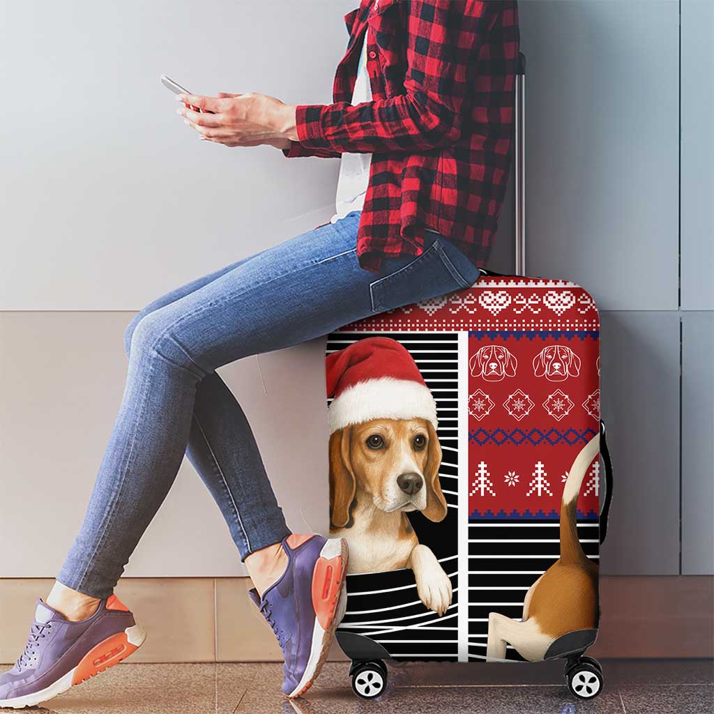 Lovely Beagle Christmas Luggage Cover Xmas Holiday Patterns - Wonder Print Shop