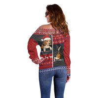 Lovely Beagle Christmas Off Shoulder Sweater Xmas Holiday Patterns - Wonder Print Shop