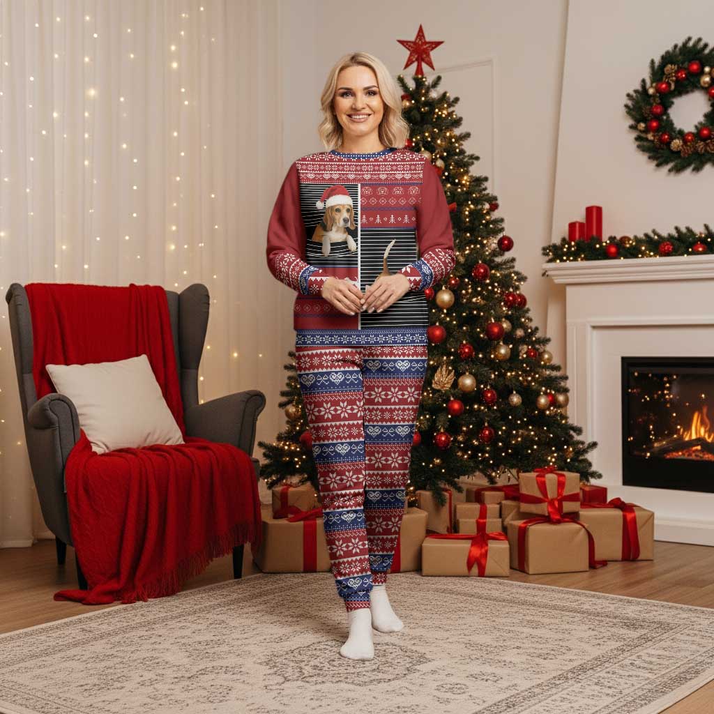 Lovely Beagle Christmas Pajama Set Xmas Holiday Patterns - Wonder Print Shop