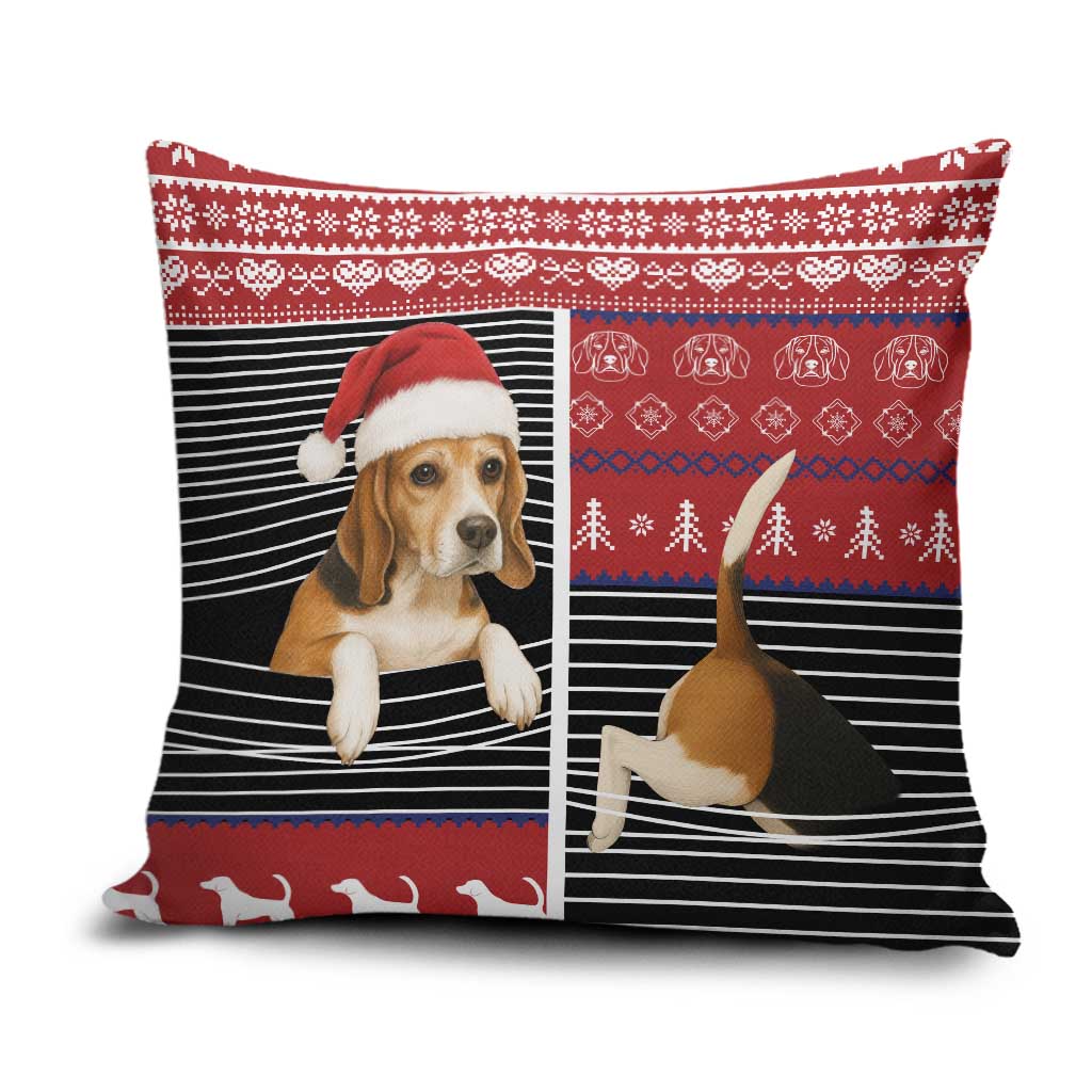 Lovely Beagle Christmas Pillow Cover Xmas Holiday Patterns - Wonder Print Shop