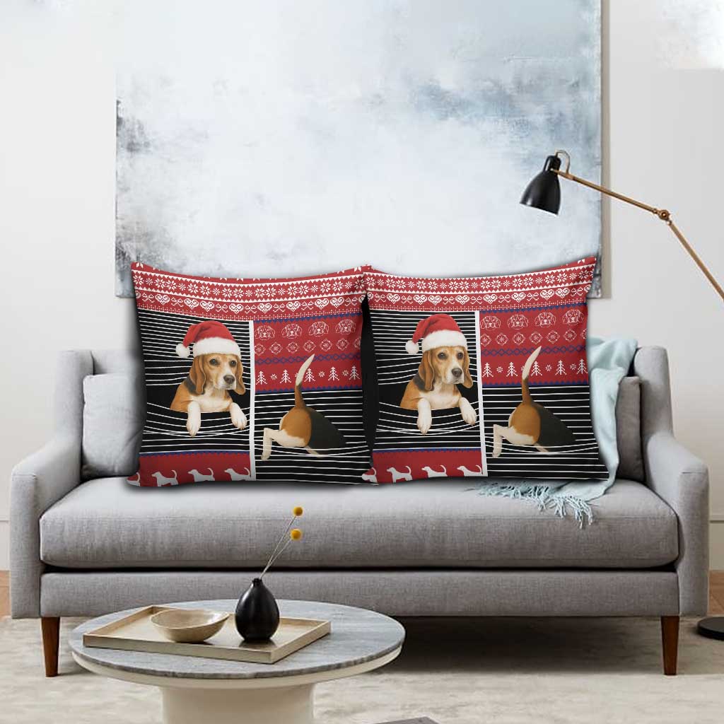 Lovely Beagle Christmas Pillow Cover Xmas Holiday Patterns - Wonder Print Shop