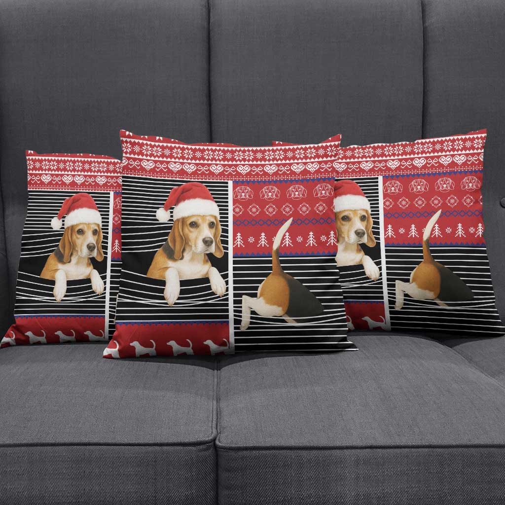Lovely Beagle Christmas Pillow Cover Xmas Holiday Patterns - Wonder Print Shop