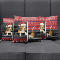 Lovely Beagle Christmas Pillow Cover Xmas Holiday Patterns - Wonder Print Shop