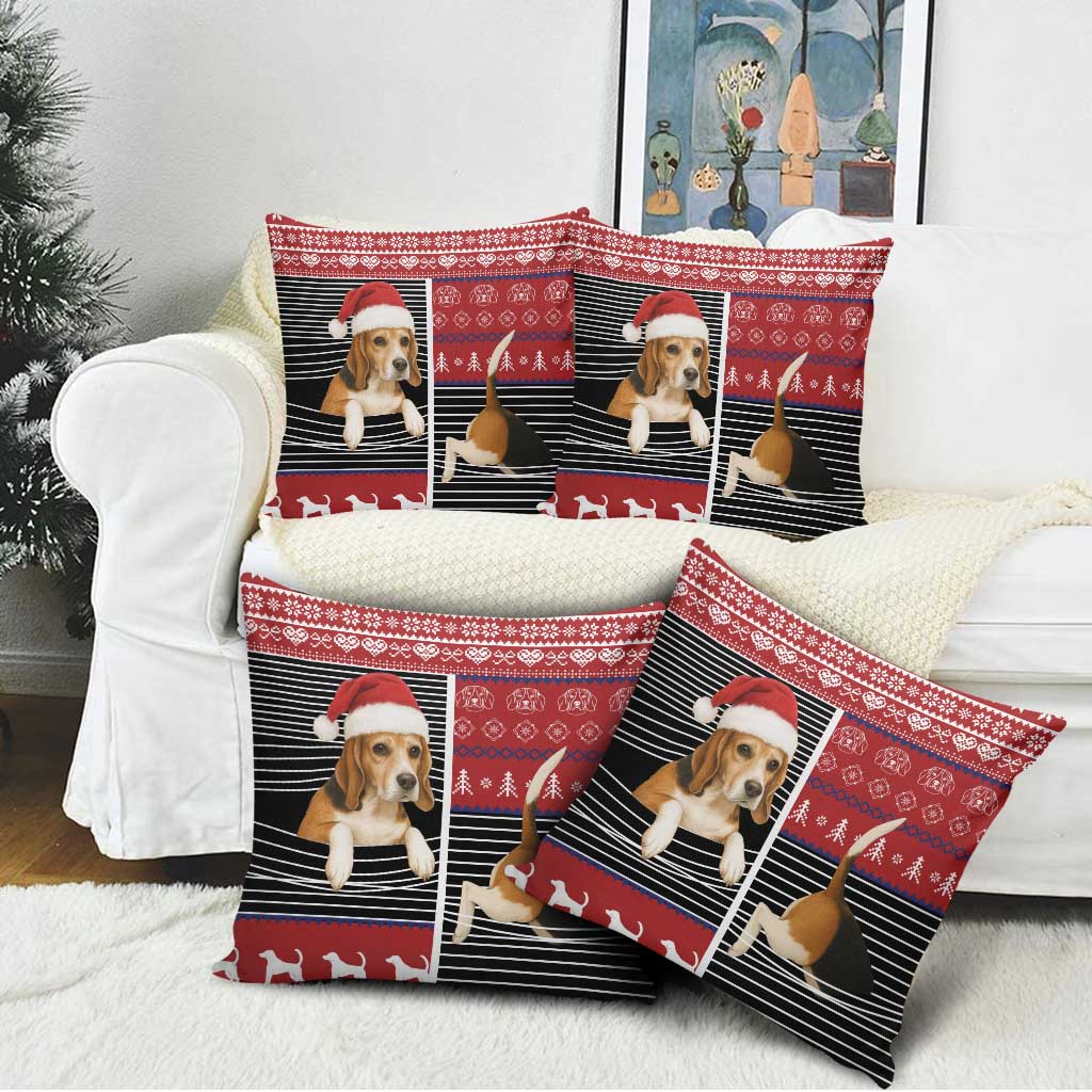 Lovely Beagle Christmas Pillow Cover Xmas Holiday Patterns - Wonder Print Shop