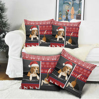 Lovely Beagle Christmas Pillow Cover Xmas Holiday Patterns - Wonder Print Shop