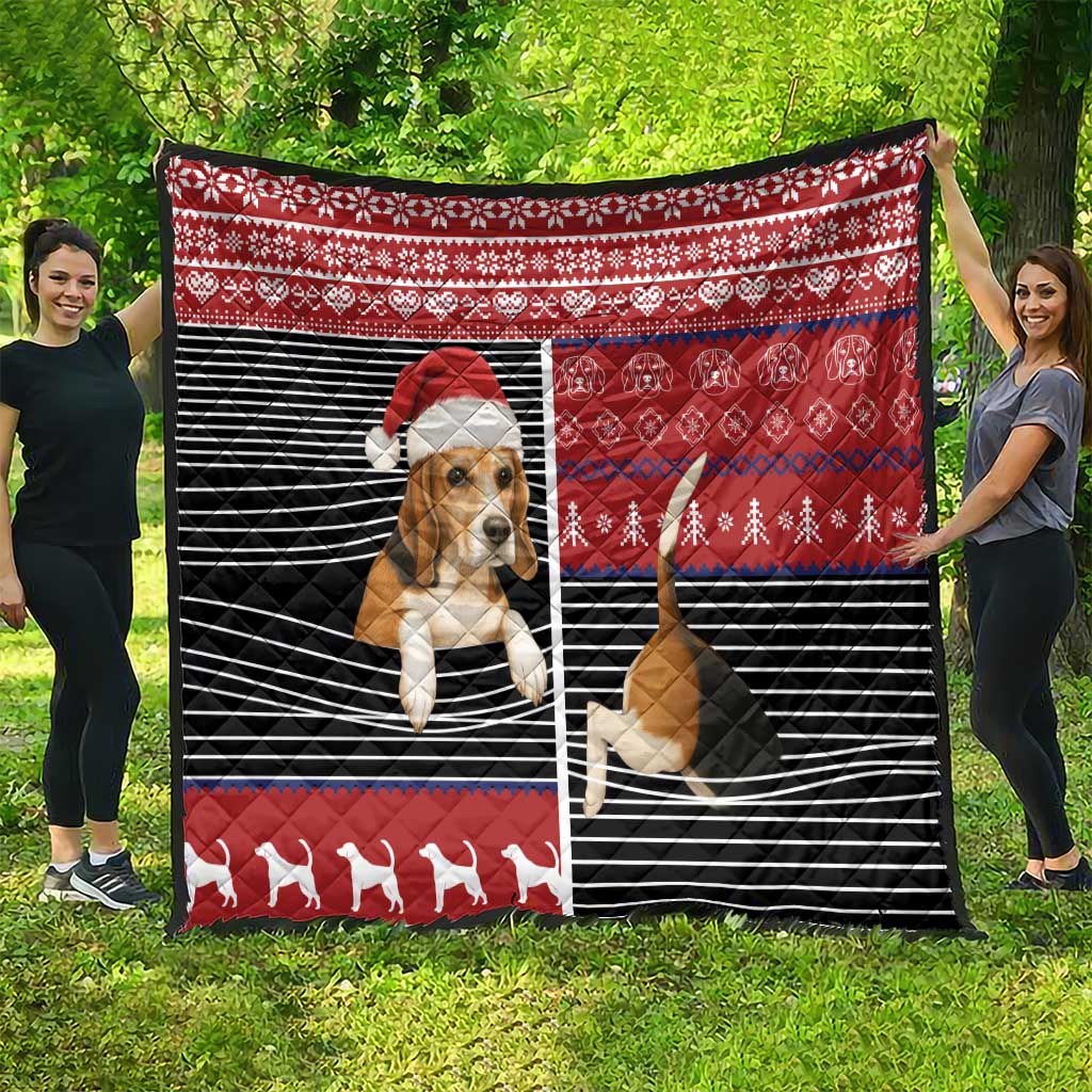 Lovely Beagle Christmas Quilt Xmas Holiday Patterns - Wonder Print Shop