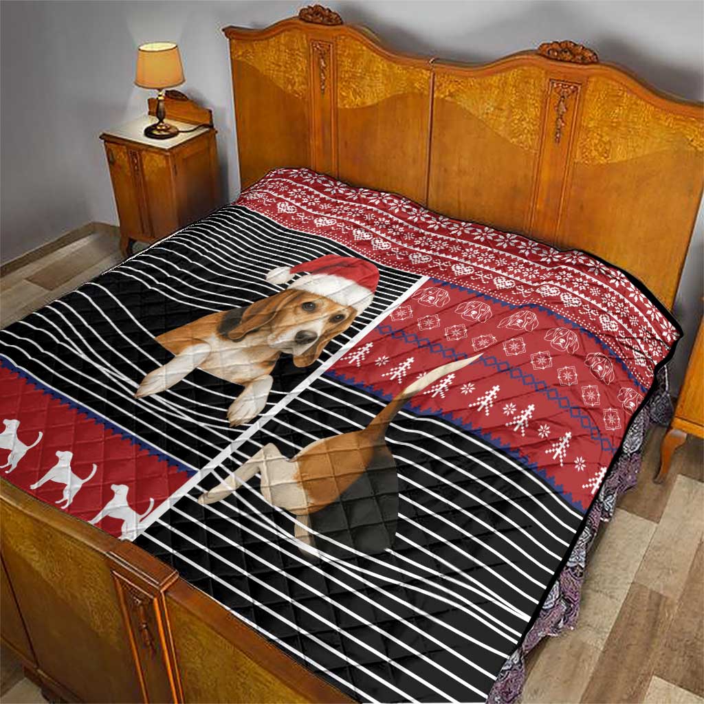 Lovely Beagle Christmas Quilt Xmas Holiday Patterns - Wonder Print Shop