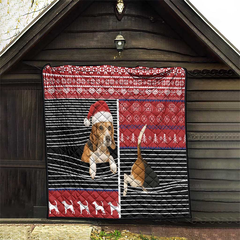 Lovely Beagle Christmas Quilt Xmas Holiday Patterns - Wonder Print Shop