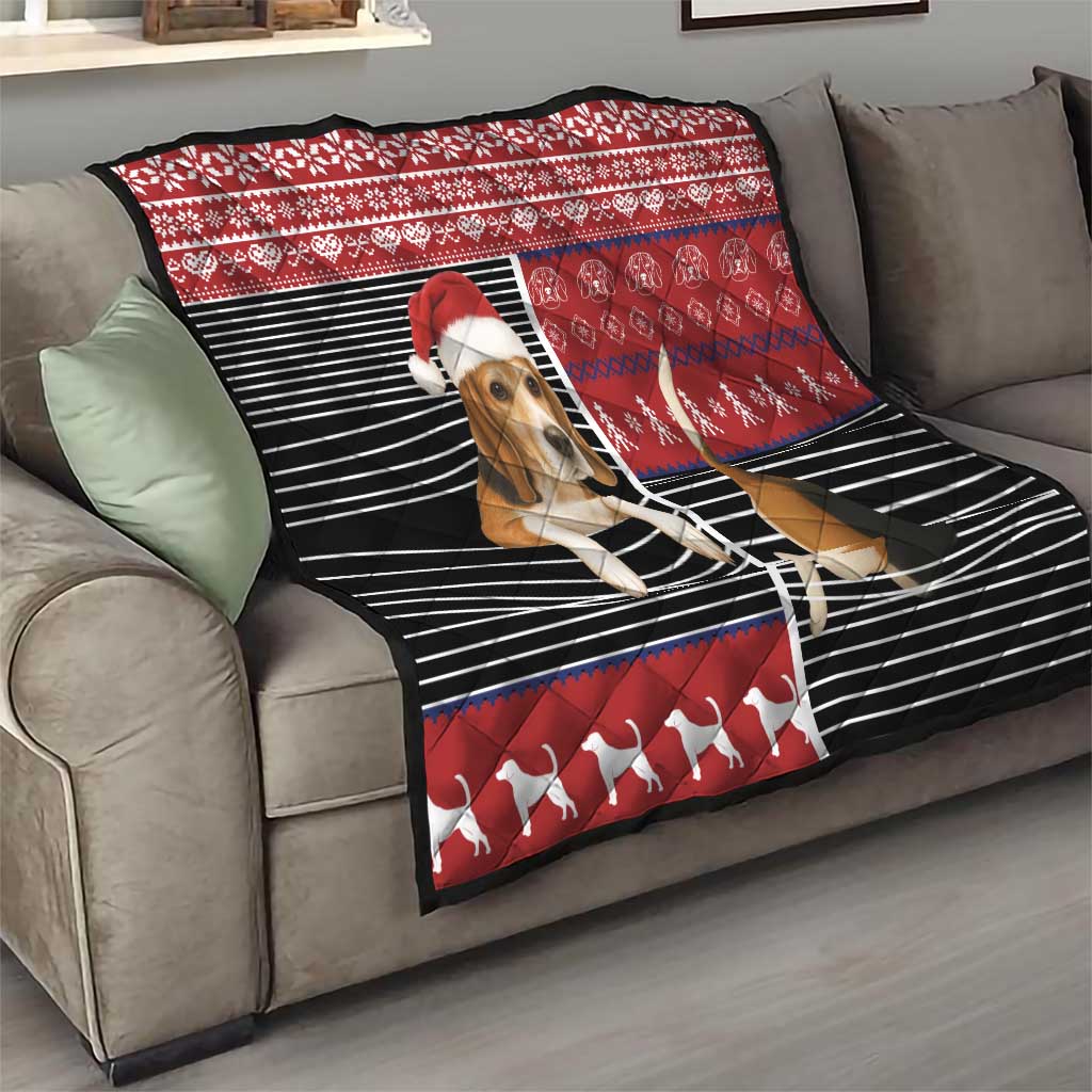 Lovely Beagle Christmas Quilt Xmas Holiday Patterns - Wonder Print Shop