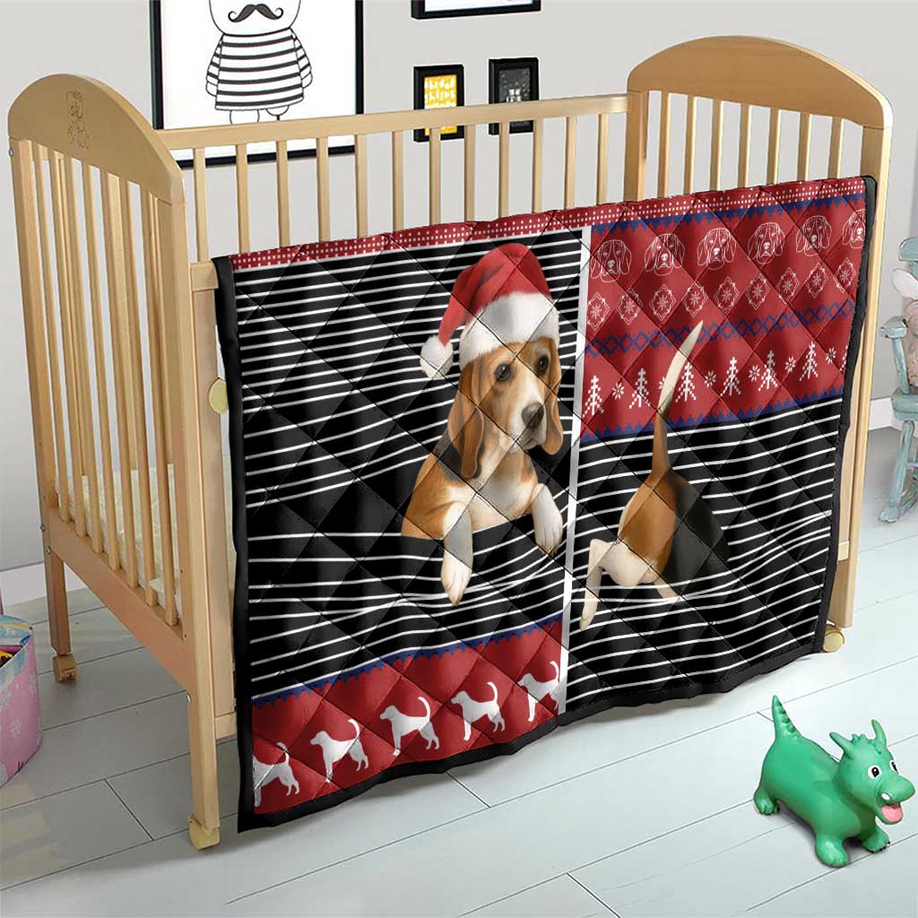 Lovely Beagle Christmas Quilt Xmas Holiday Patterns - Wonder Print Shop