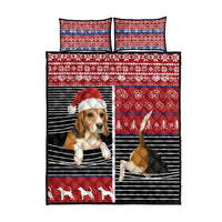 Lovely Beagle Christmas Quilt Bed Set Xmas Holiday Patterns - Wonder Print Shop