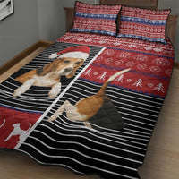 Lovely Beagle Christmas Quilt Bed Set Xmas Holiday Patterns - Wonder Print Shop