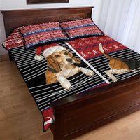 Lovely Beagle Christmas Quilt Bed Set Xmas Holiday Patterns - Wonder Print Shop