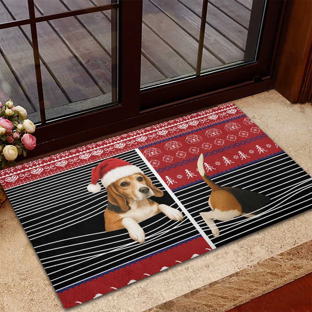 Lovely Beagle Christmas Rubber Doormat Xmas Holiday Patterns - Wonder Print Shop