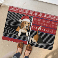Lovely Beagle Christmas Rubber Doormat Xmas Holiday Patterns - Wonder Print Shop