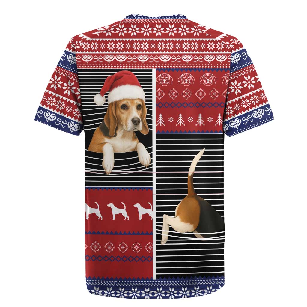 Lovely Beagle Christmas Rugby Jersey Xmas Holiday Patterns - Wonder Print Shop