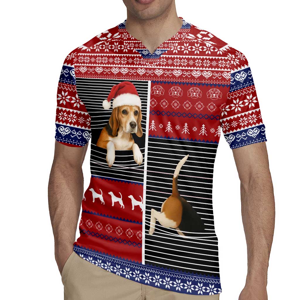 Lovely Beagle Christmas Rugby Jersey Xmas Holiday Patterns - Wonder Print Shop