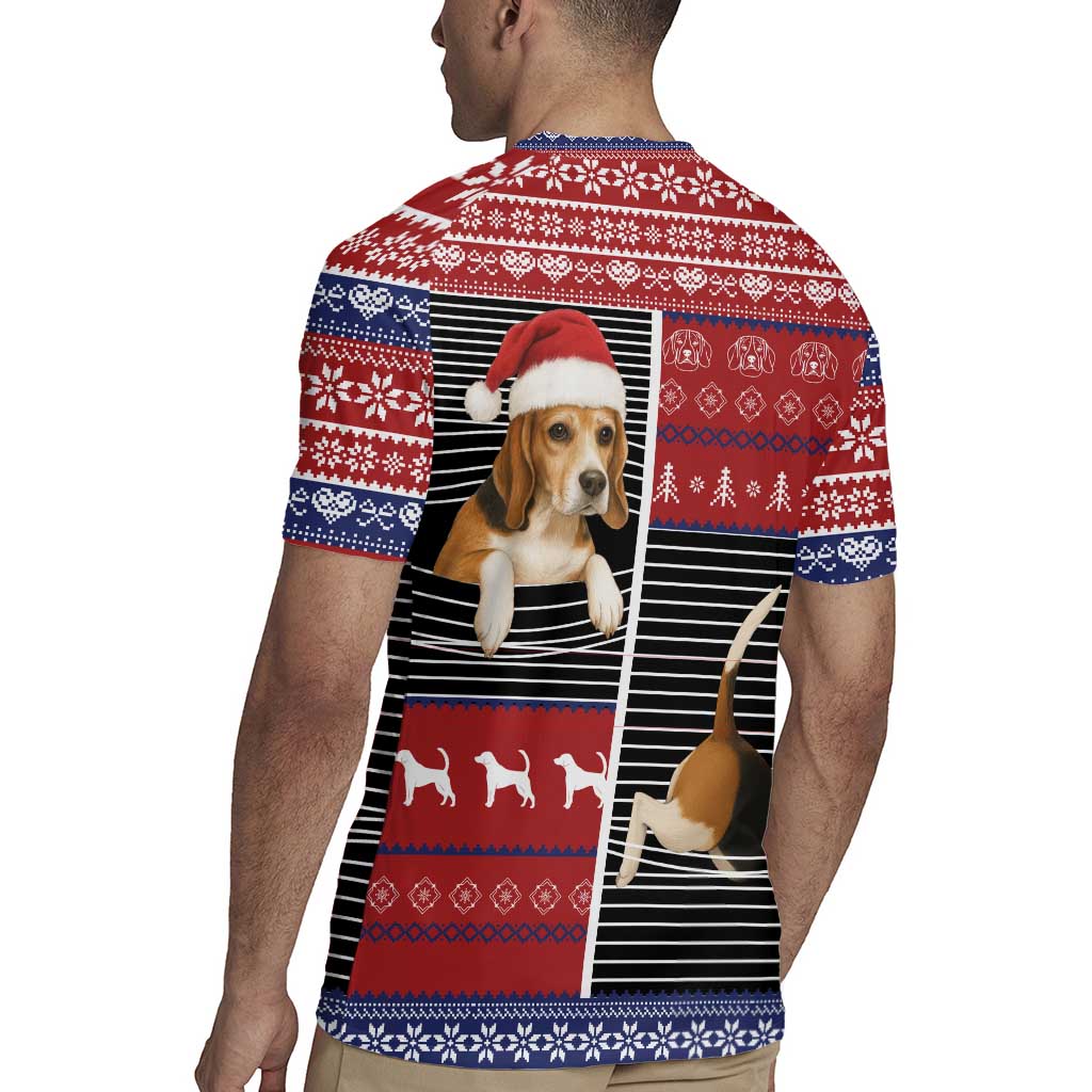 Lovely Beagle Christmas Rugby Jersey Xmas Holiday Patterns - Wonder Print Shop