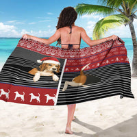 Lovely Beagle Christmas Sarong Xmas Holiday Patterns - Wonder Print Shop