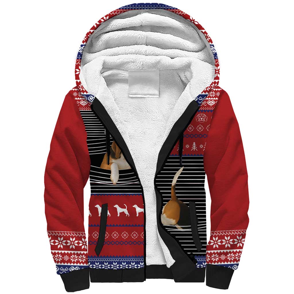 Lovely Beagle Christmas Sherpa Hoodie Xmas Holiday Patterns - Wonder Print Shop