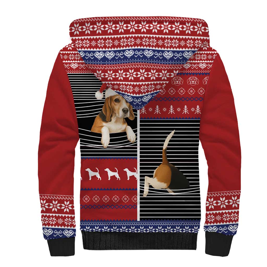 Lovely Beagle Christmas Sherpa Hoodie Xmas Holiday Patterns - Wonder Print Shop