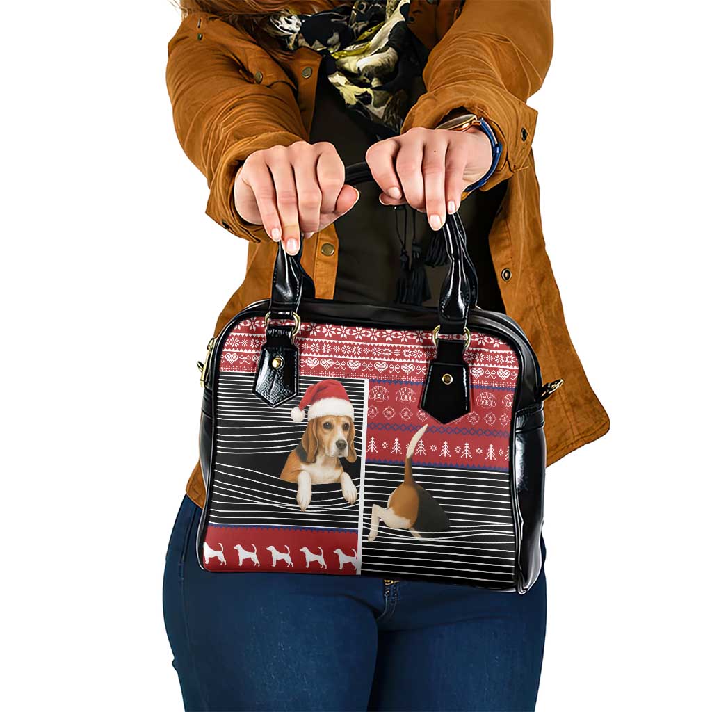 Lovely Beagle Christmas Shoulder Handbag Xmas Holiday Patterns - Wonder Print Shop