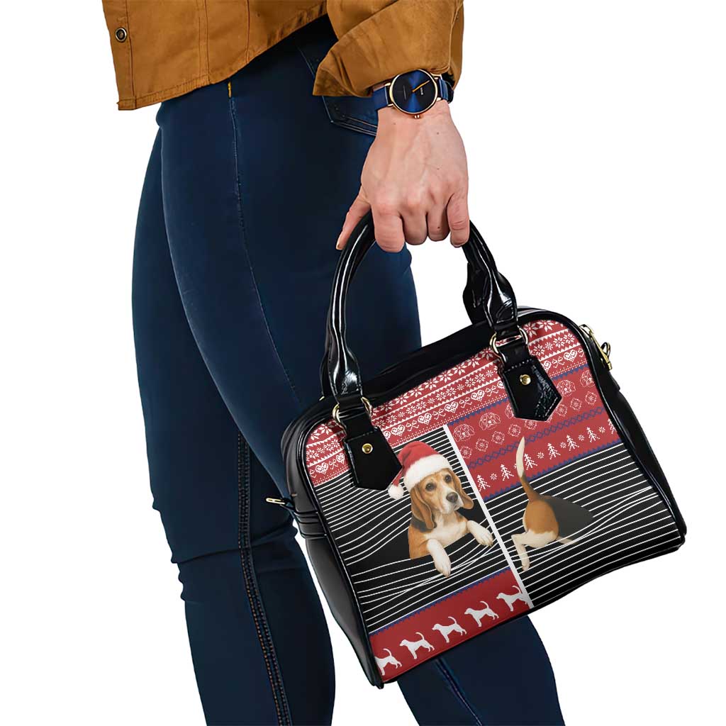 Lovely Beagle Christmas Shoulder Handbag Xmas Holiday Patterns - Wonder Print Shop