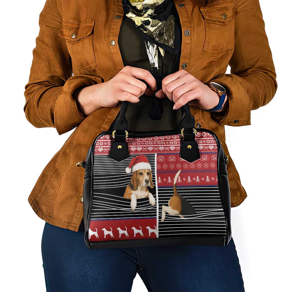 Lovely Beagle Christmas Shoulder Handbag Xmas Holiday Patterns - Wonder Print Shop