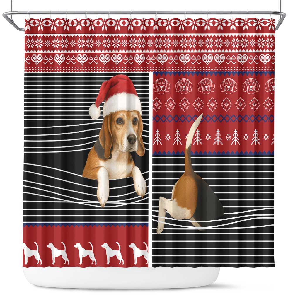 Lovely Beagle Christmas Shower Curtain Xmas Holiday Patterns - Wonder Print Shop