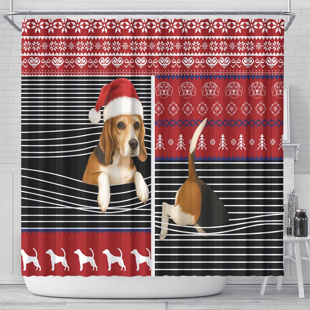 Lovely Beagle Christmas Shower Curtain Xmas Holiday Patterns - Wonder Print Shop