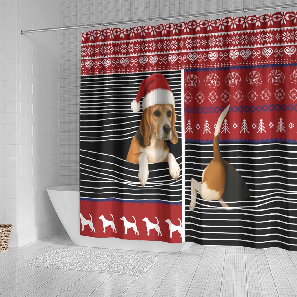 Lovely Beagle Christmas Shower Curtain Xmas Holiday Patterns - Wonder Print Shop