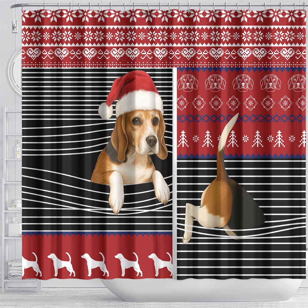 Lovely Beagle Christmas Shower Curtain Xmas Holiday Patterns - Wonder Print Shop